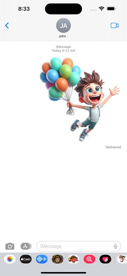 Balloon Flying Boy Stickers