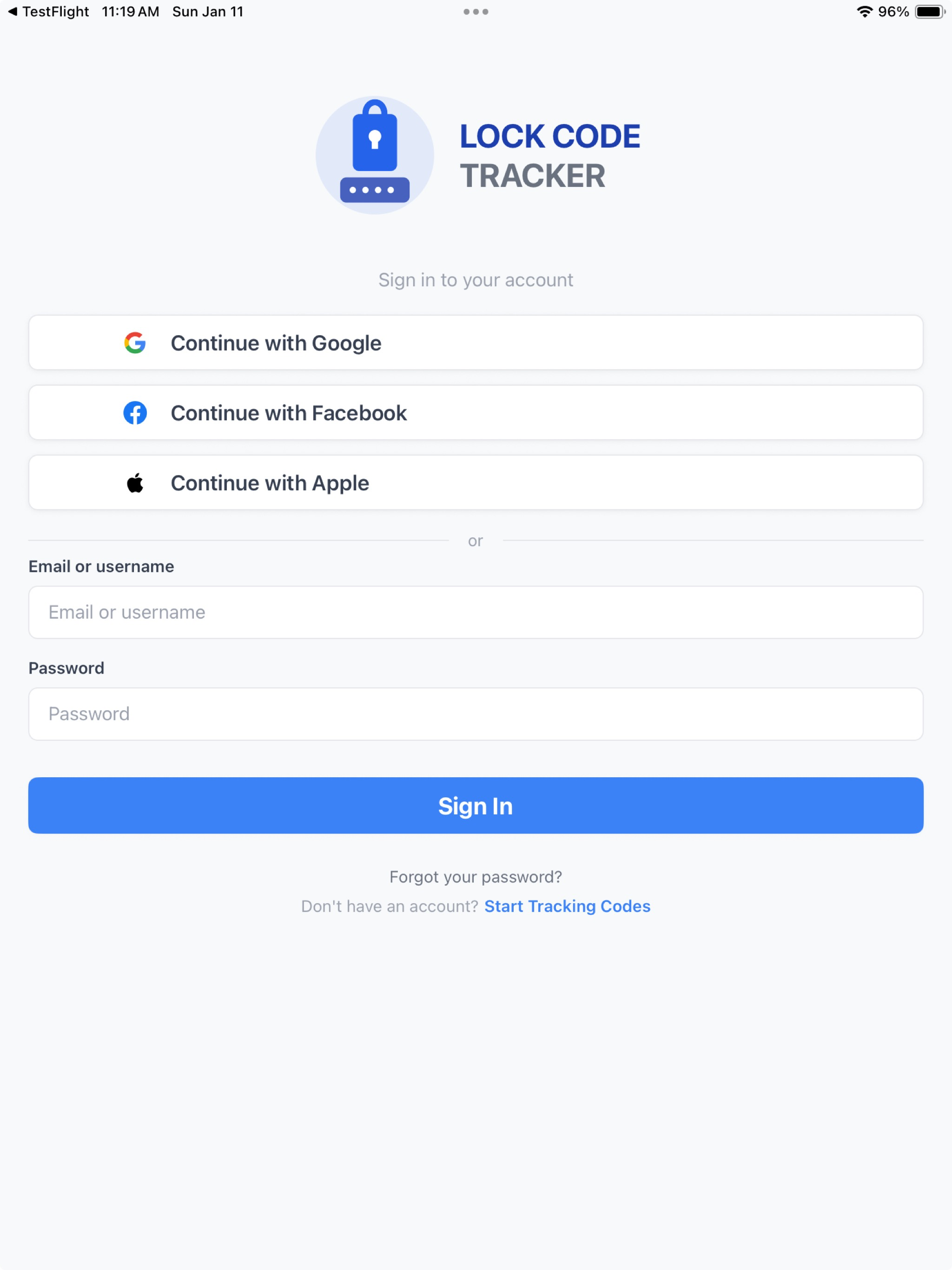 Lock Code Tracker