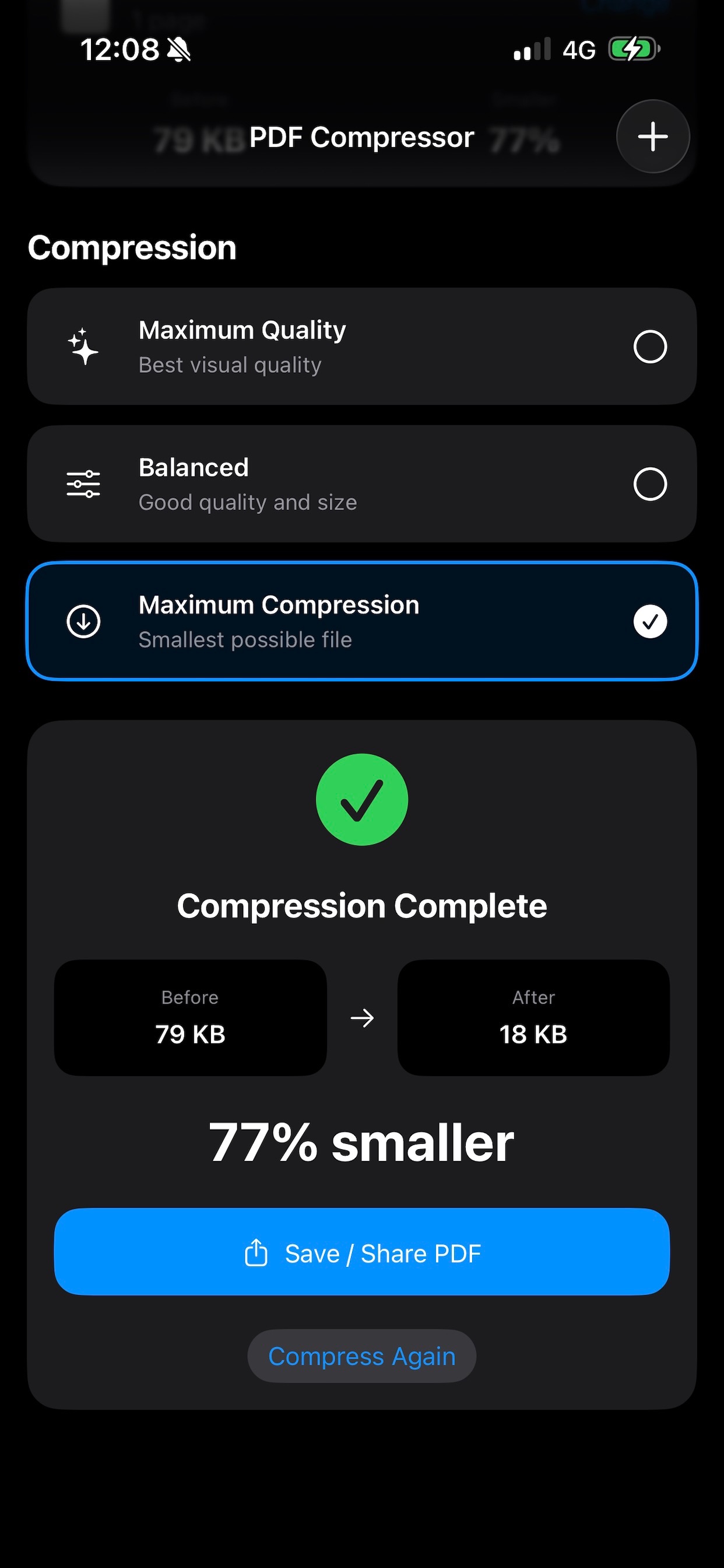 Screenshot 1 of PDF Compress Mini