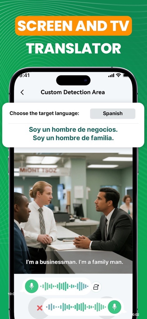 InstantTranslator:AI Translate - The app enhances media consumption with its Picture-in-Picture subtitle feature, providing real-time translations of on-screen dialogue and visual audio waveforms.