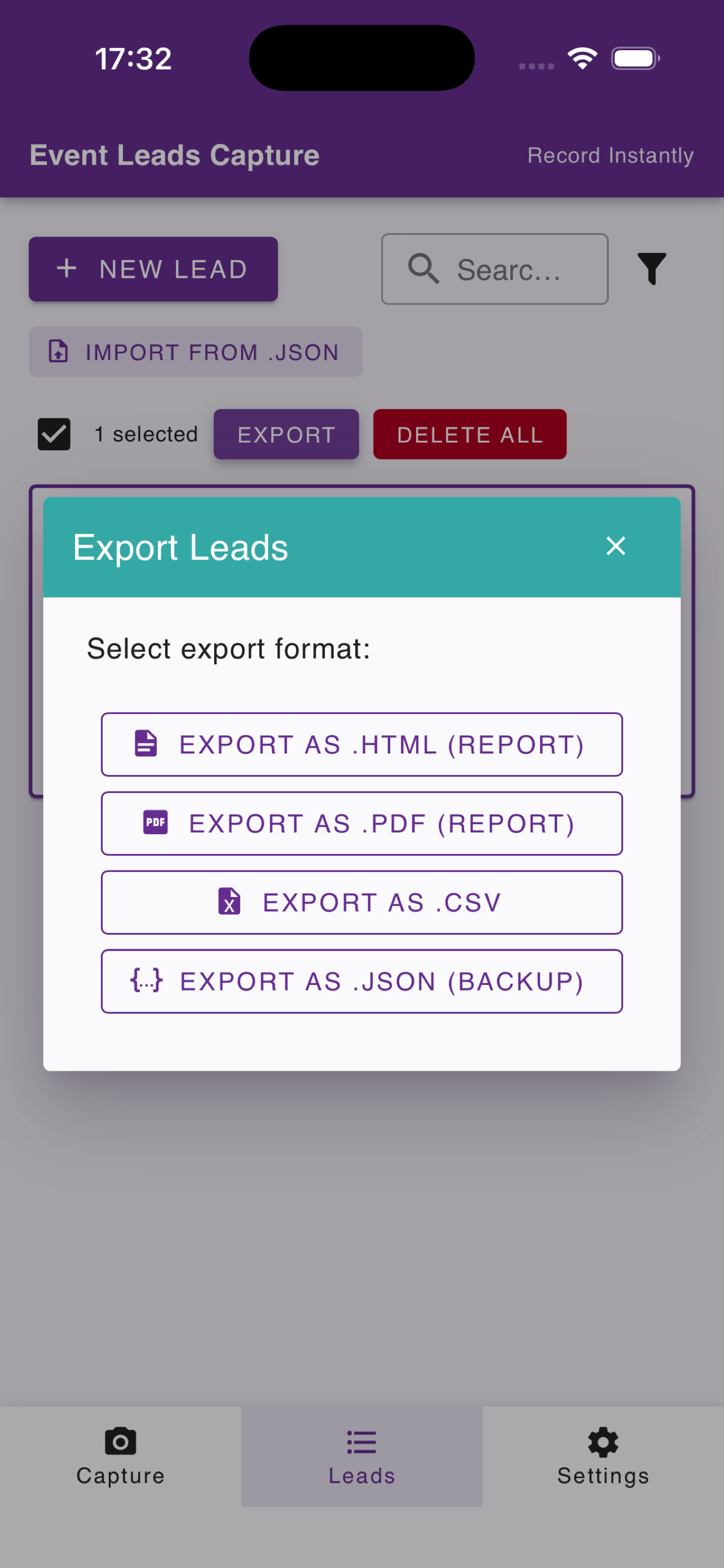 Event Leads Capture screenshot 3