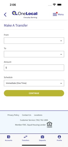 OneLocal Bank Mobile Banking Screenshot 4 of 5