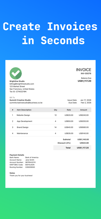 Invoice Generator & Estimates Screenshot 2 of 5