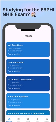 EBPHI NHIE Flashcards iPhone screenshot