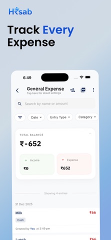 Hisab – Expense Management Screenshot 2 of 5