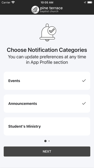 Pine Terrace Baptist Church Screenshot