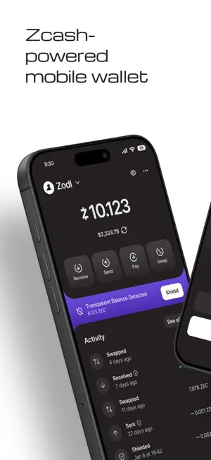 Zodl: Zcash Wallet screenshot 1