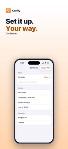 Certify: Certificate Maker iPhone screenshot