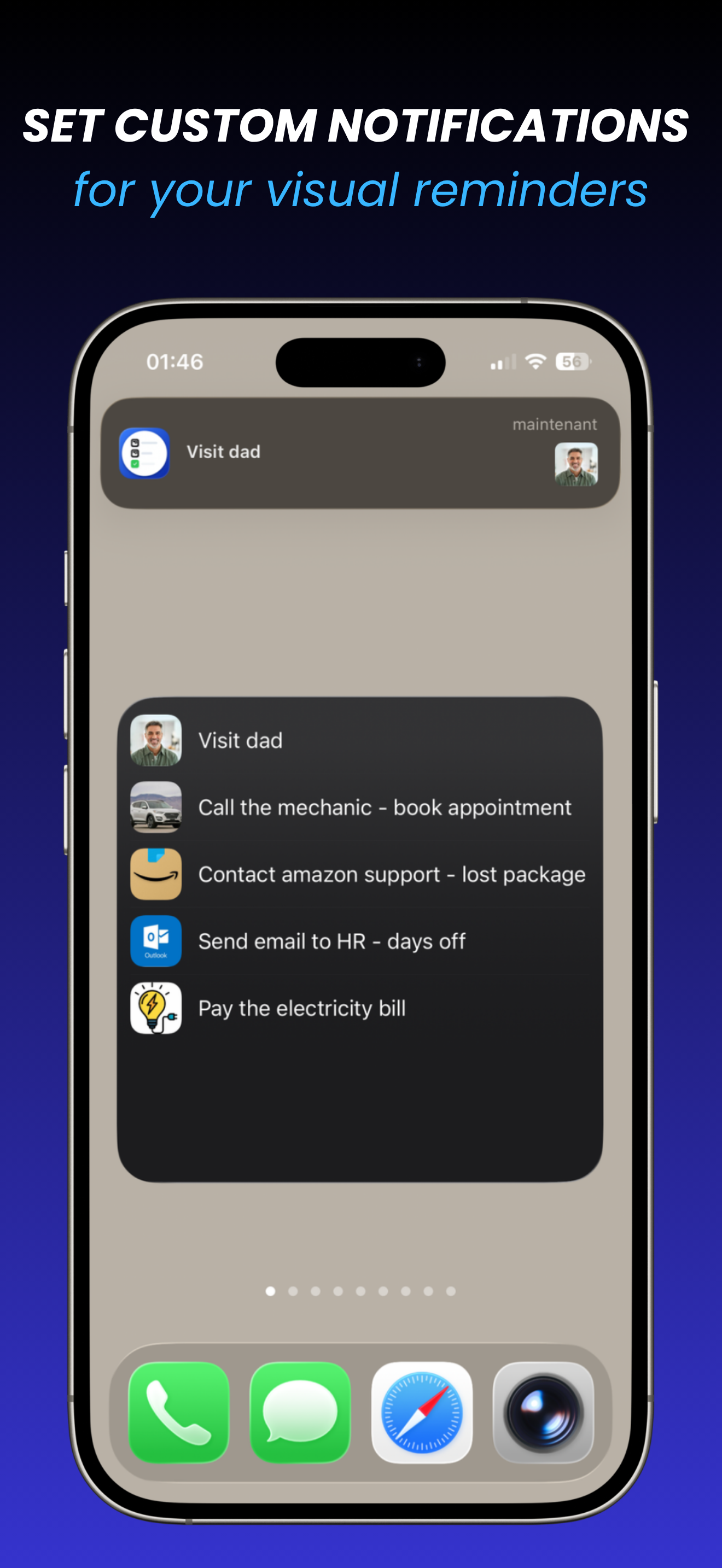 Visual reminders + widget