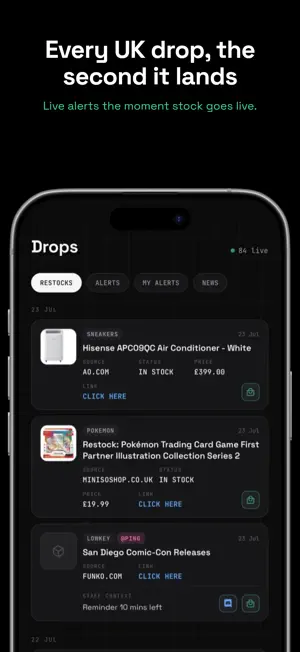 Paragn: Restock & Drop Alerts screenshot 1