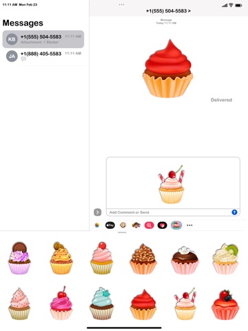 Yummy Cupcake Stickers iPad screenshot