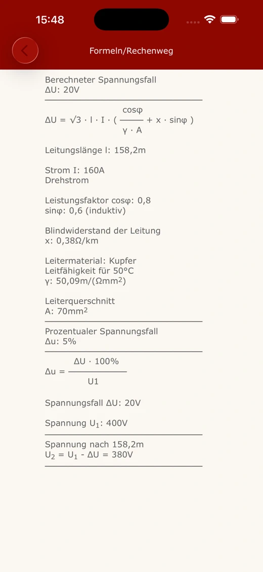 Spannungsfall Pro search result