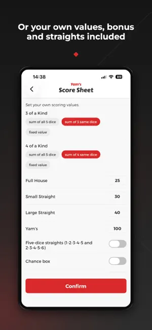 Yam's Dice Score Sheet screenshot 3