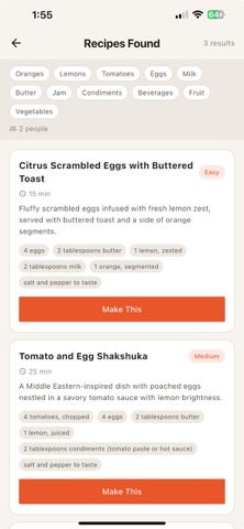 Fridgini iPhone screenshot