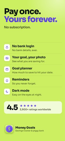 Money Goals: Savings Tracker iPhone screenshot