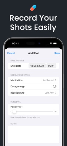 GLP 1 Tracker: Shot Pal iPhone screenshot