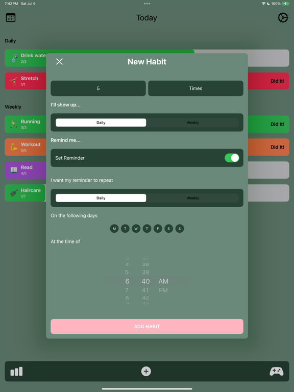 Screenshot #2 for Did it: Habit Tracker
