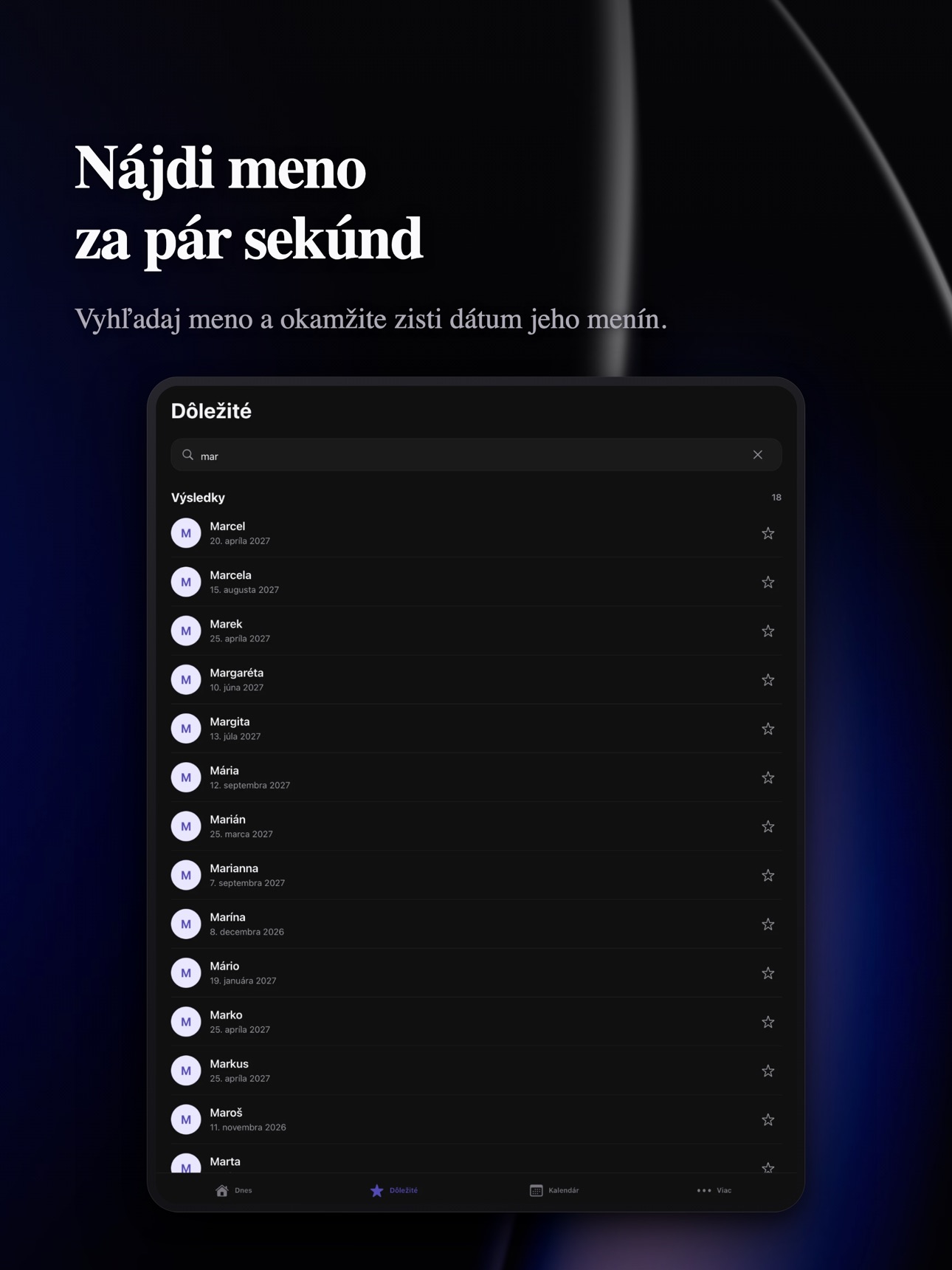 Screenshot 8 of Meniny – Kalendár mien