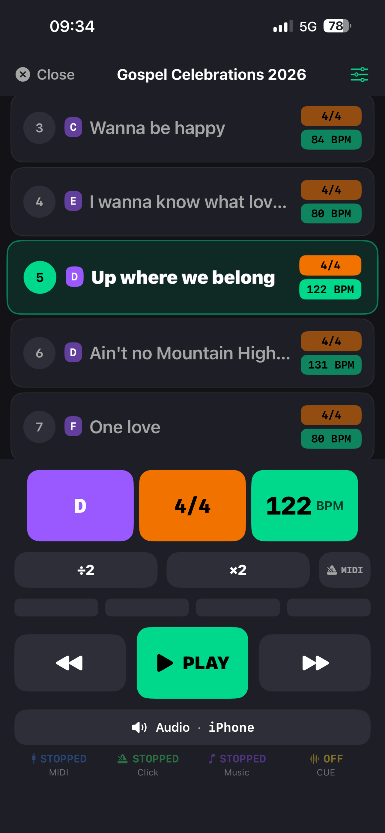 Setlist MIDI screenshot 8