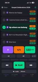 Setlist MIDI screenshot
