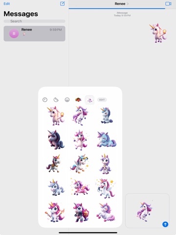 Galaxy Unicorn Stickers iPad screenshot