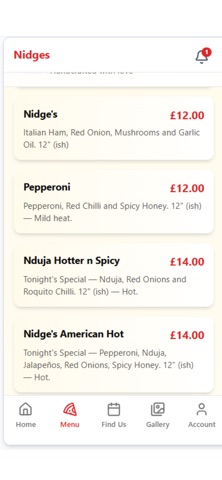 Nidges Artisan Pizza screenshot