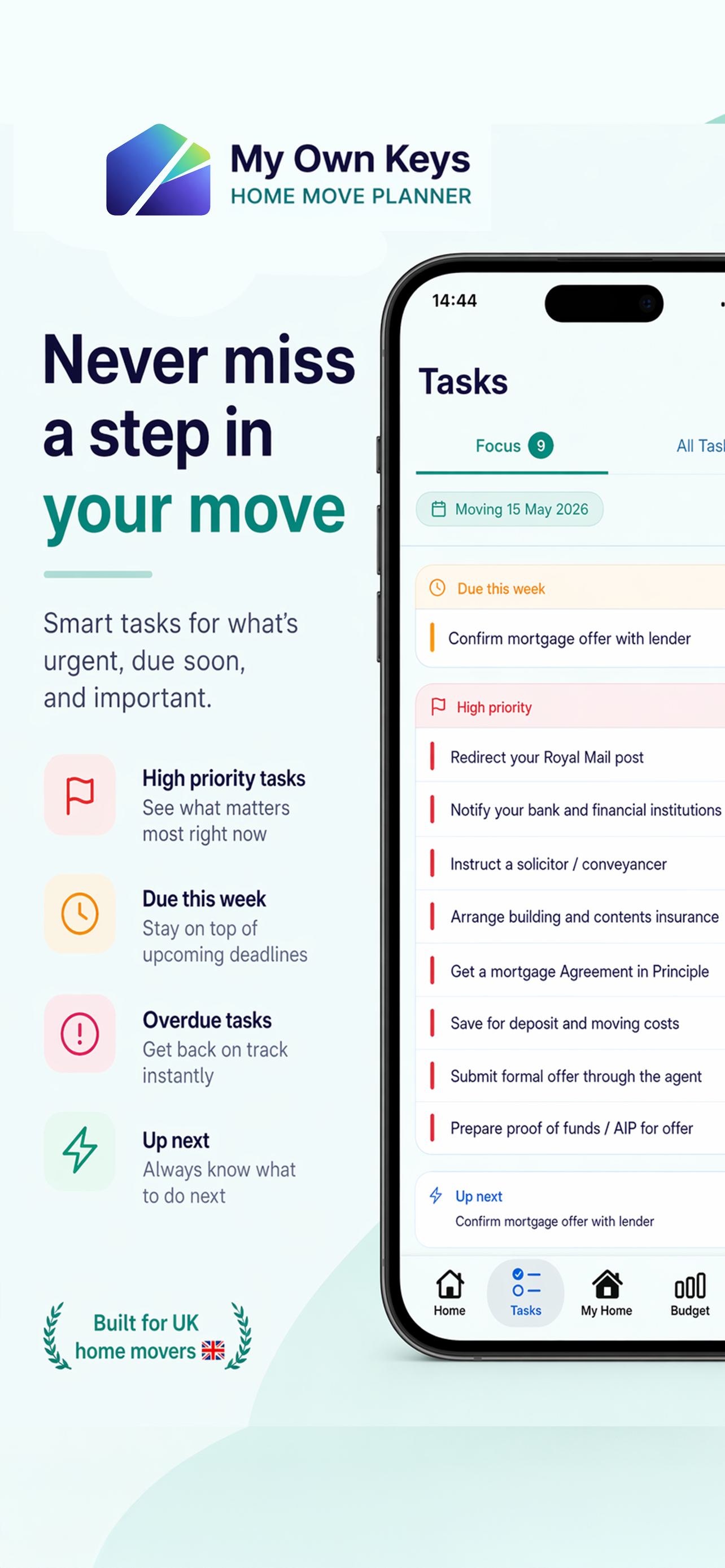 My Own Keys: Home Move Planner