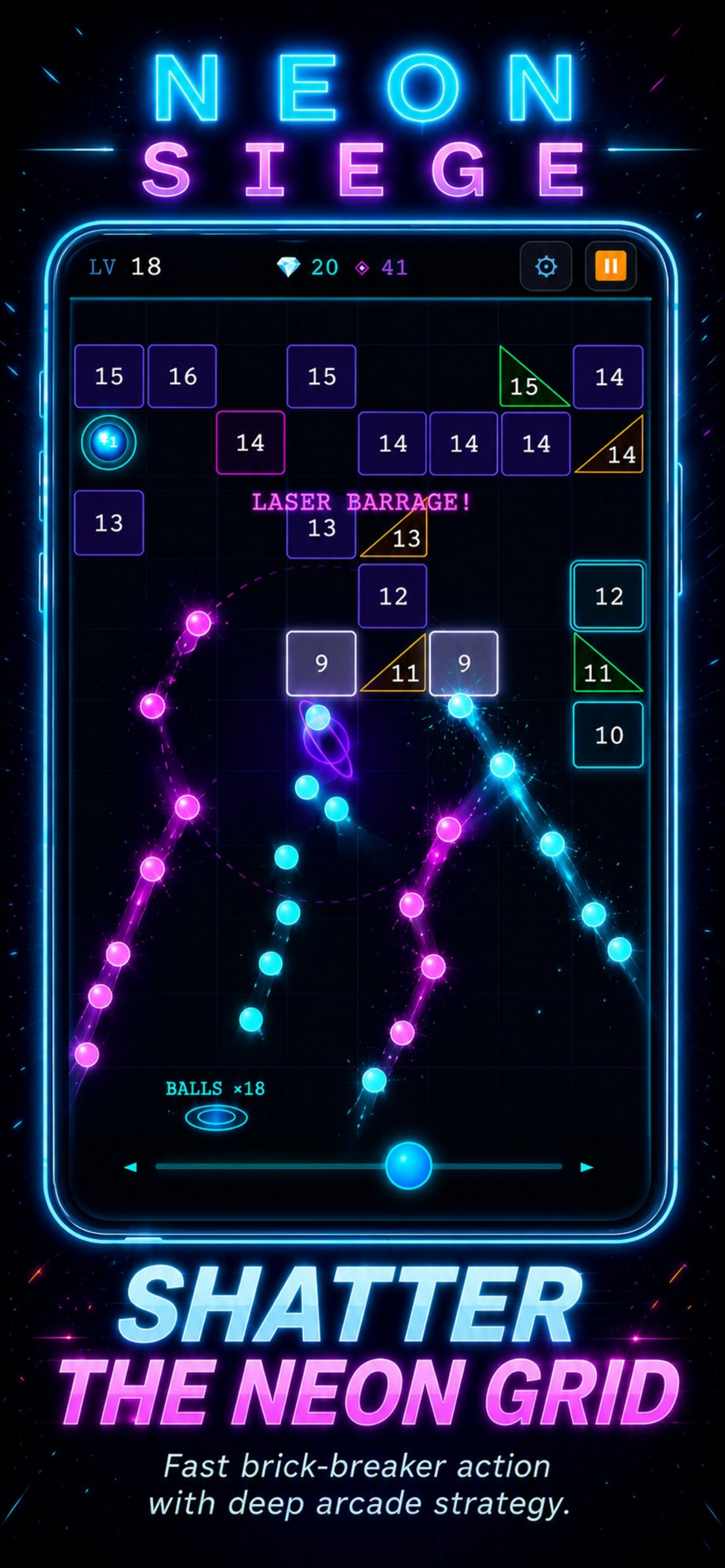 Neon Siege: Brick Breaker screenshot 8