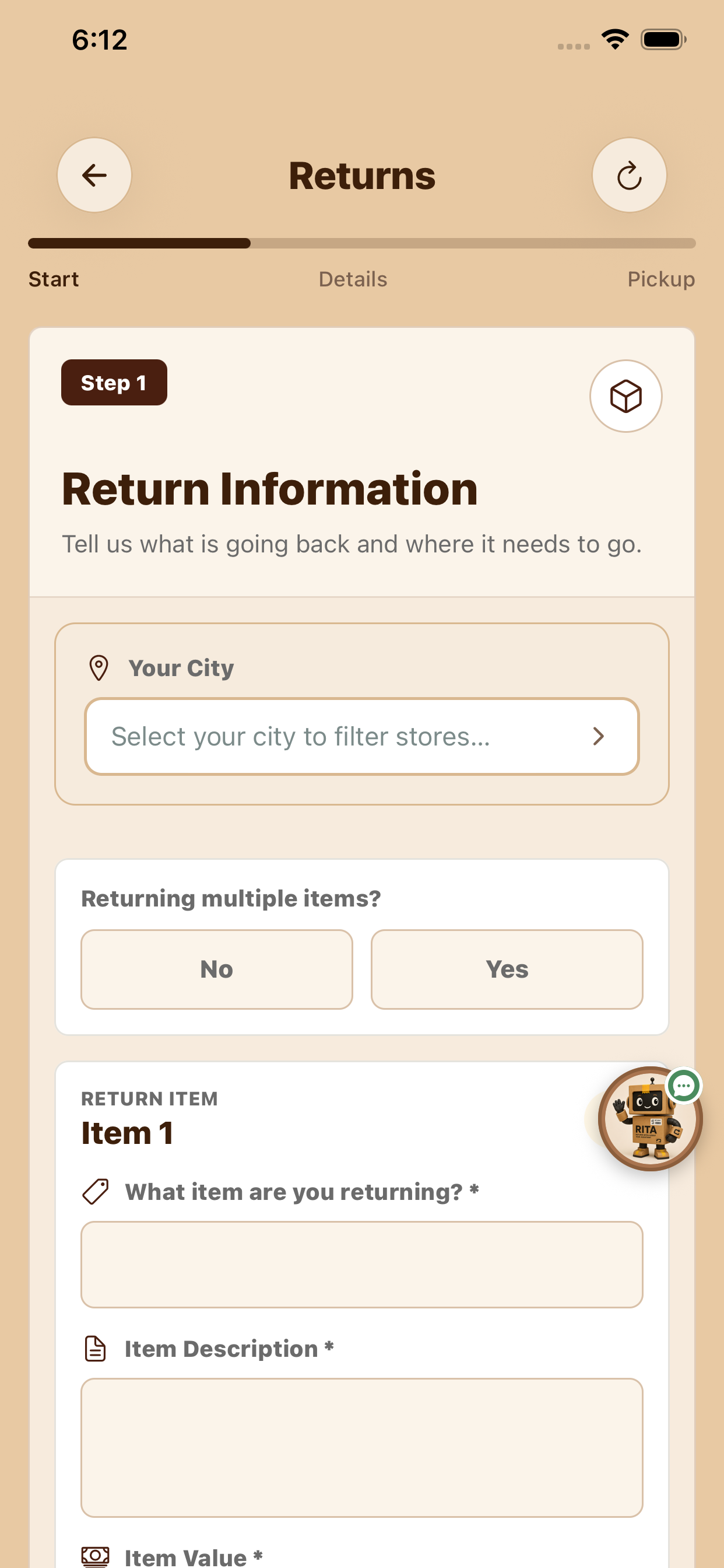 Return It Customer App