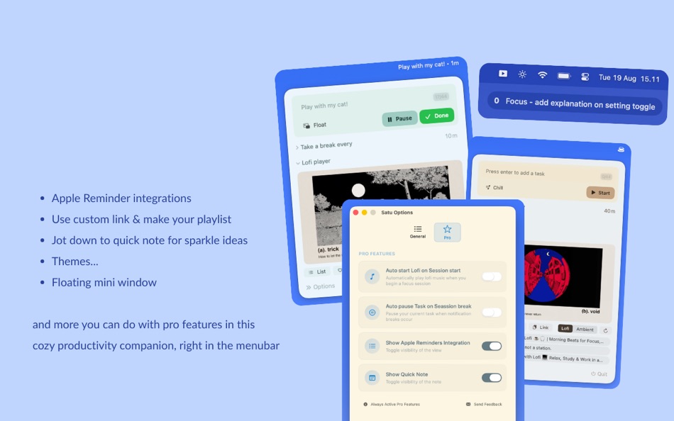 #4. Satu - One Task at Menubar (macOS) Με: Singgih Nn
