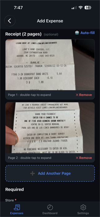 Expense Collector Screenshot 1 of 6
