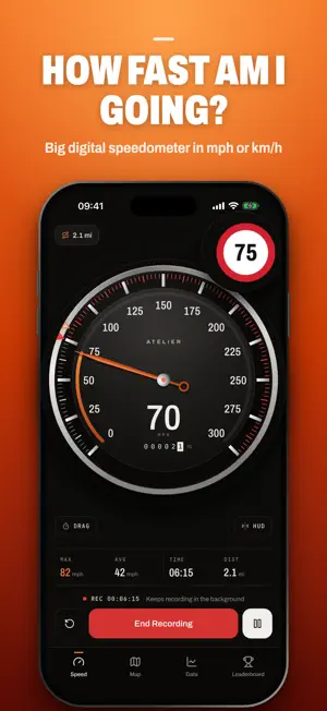 GPS Speedometer & HUD Tracker screenshot 1