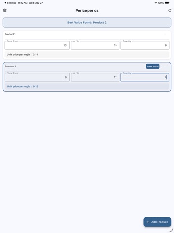 PricePer : Best Value Finder iPad screenshot