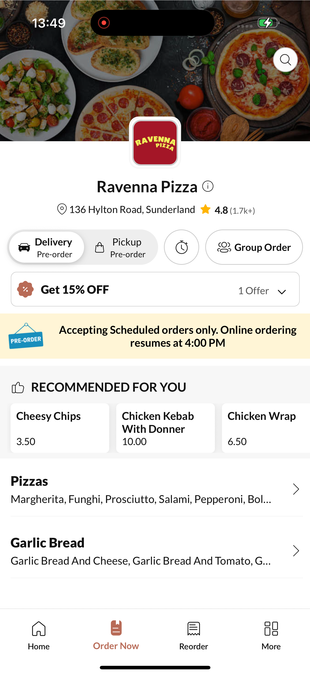 Ravenna Pizza. screenshot 2