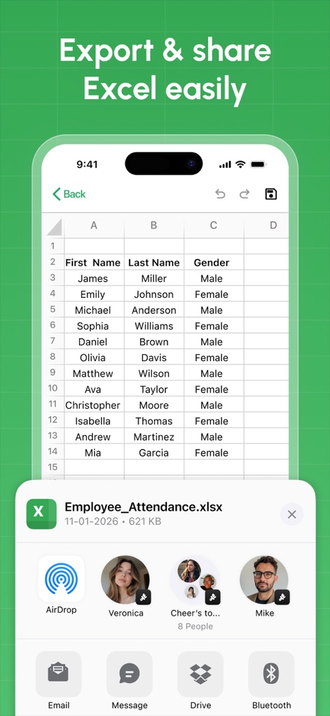 Spreadsheet - XLSX Sheets - Productivity App | MWM