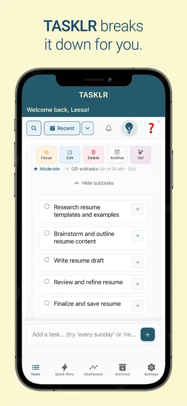 #2. Tasklr (iOS) di: Andrew Rogers