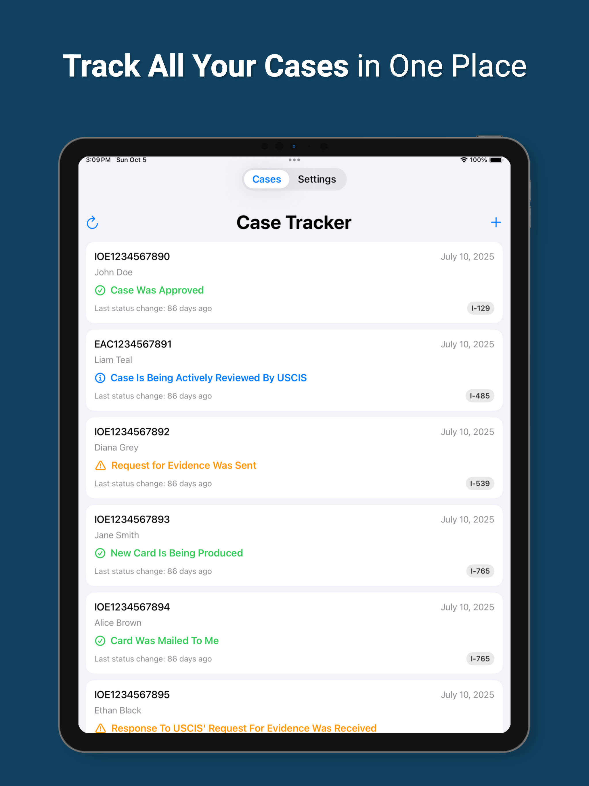 USCIS Case Tracker App