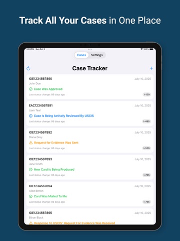 Case Tracker: USCIS Cases iPad screenshot