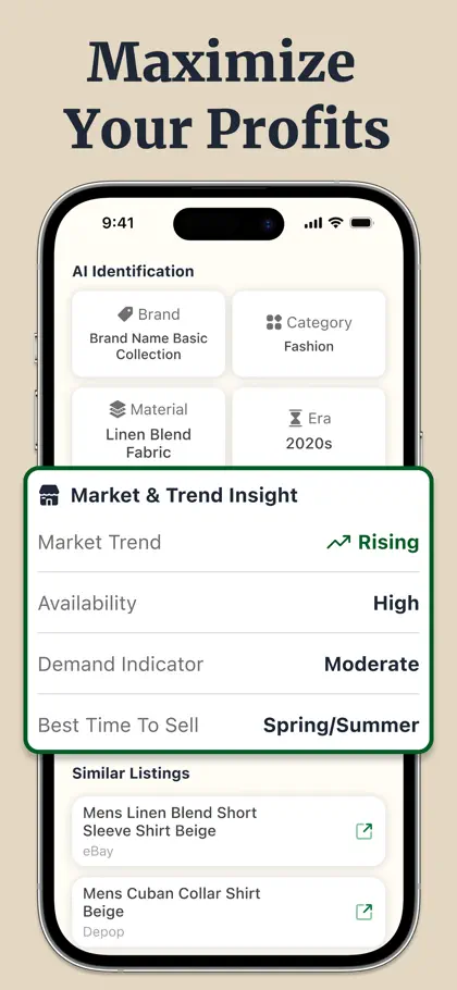 Screenshot 3 von 5 zu Thrift AI Profit Identifier