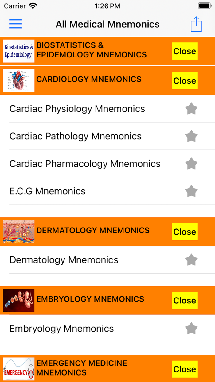 All Medical Mnemonics App