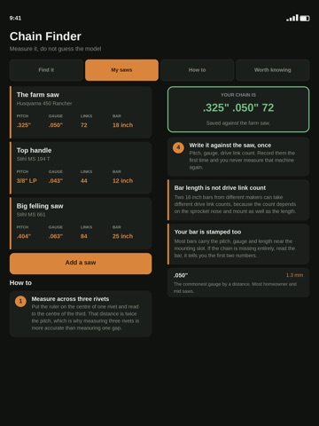 Chainsaw Chain Finder iPad screenshot