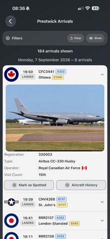 Prestwick Military Movements screenshot