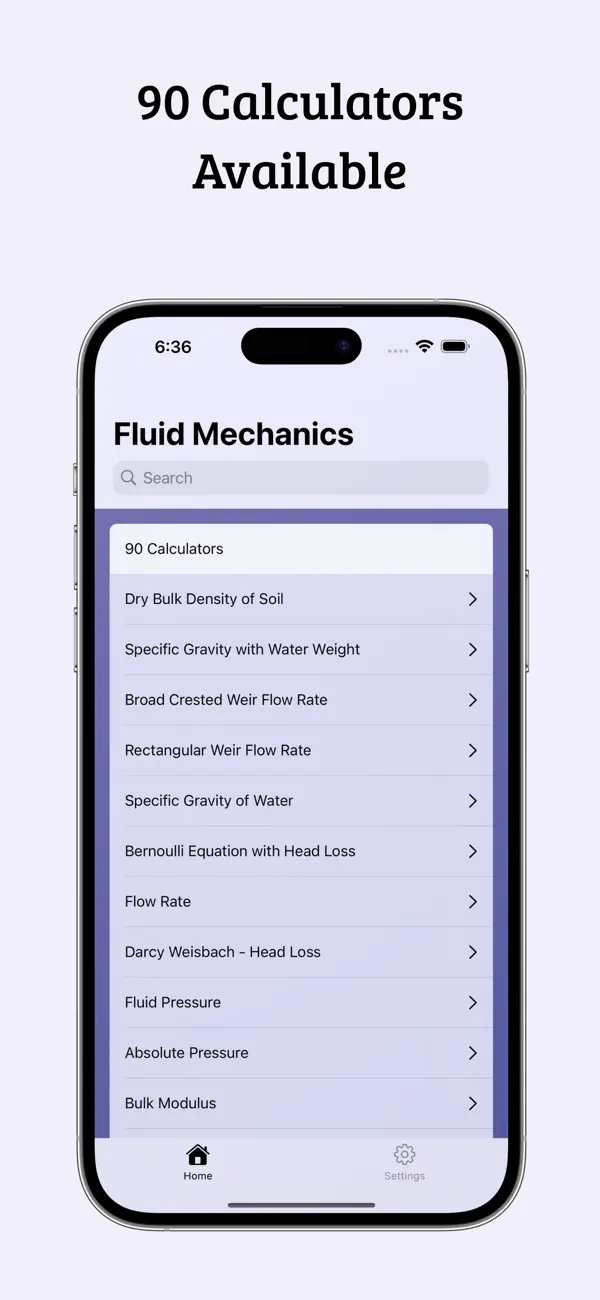 Screenshot #1 pour Fluid Mechanics Calculator
