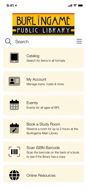 Burlingame Library screenshot 1