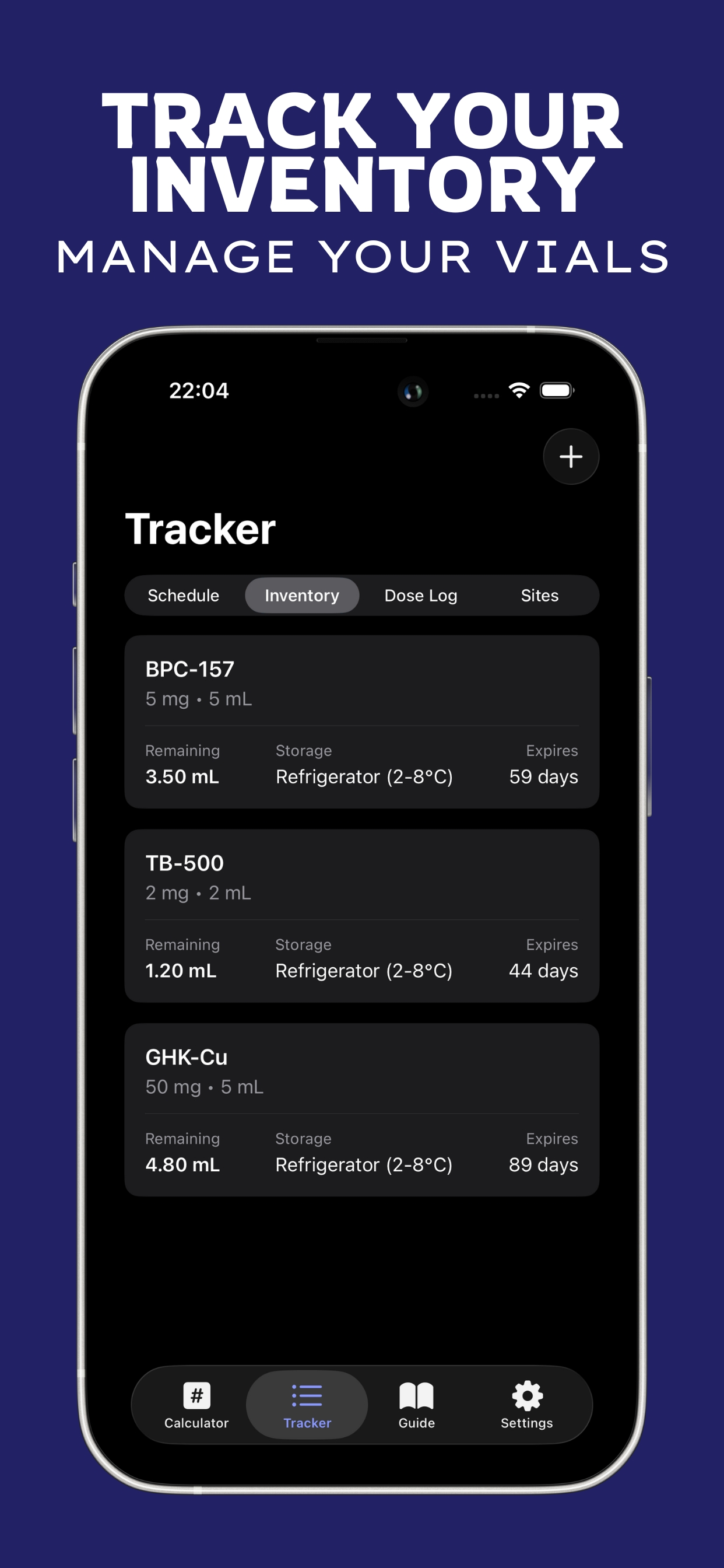 Peptide Calculator & Tracker screenshot 4
