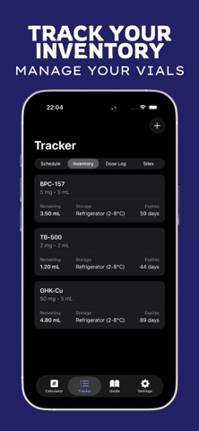 Peptide Calculator & Tracker Screenshot 4 of 6