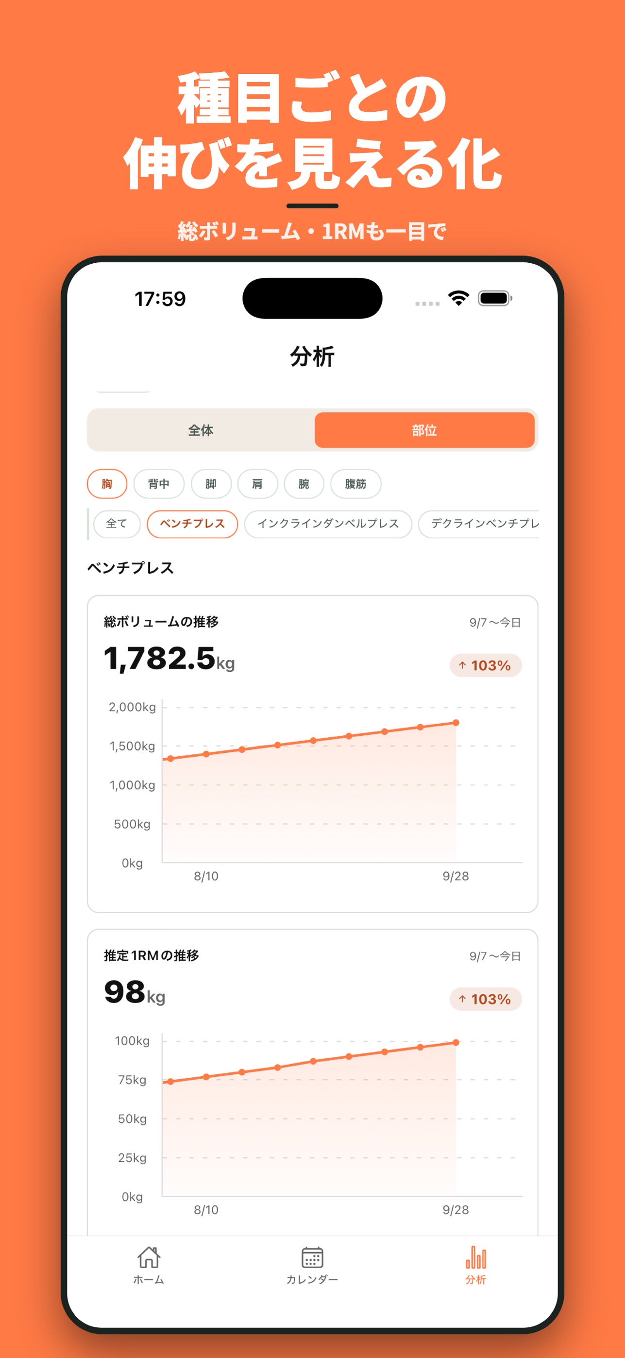 Screenshot 3 of Progrep - 筋トレを記録して分析