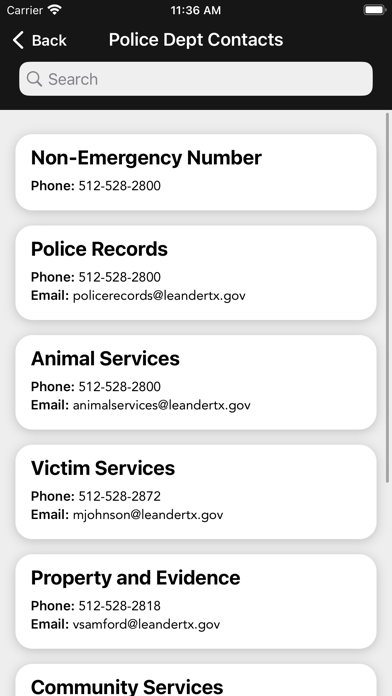 Leander Police Dept Screenshot