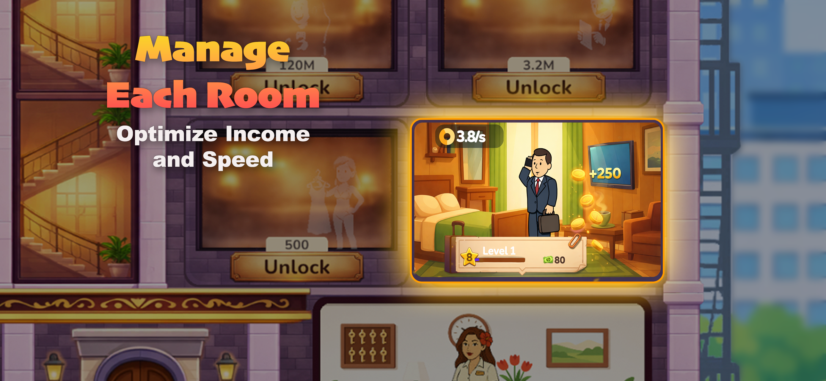 Sunset Inn: Idle Hotel Tycoon screenshot 3