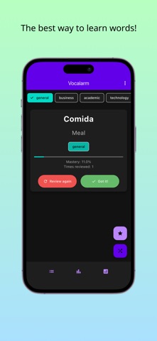 Vocalarm - Word Mastery Fla... iPhone screenshot